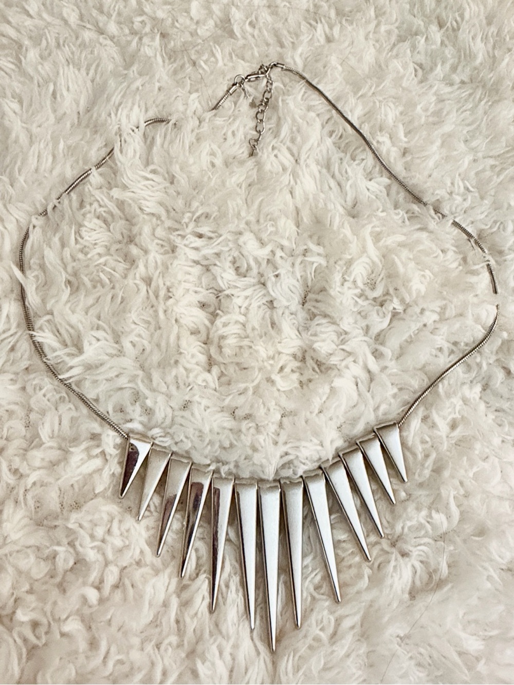 Express Silver Spike Collar Necklace - Special Statement Necklace